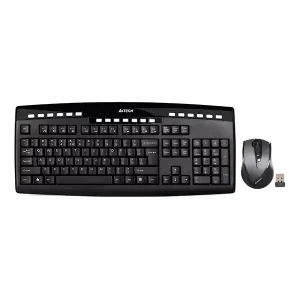 نمای روبرو کیبورد و ماوس بی سیم ای فورتک مدل a4tech 9200f