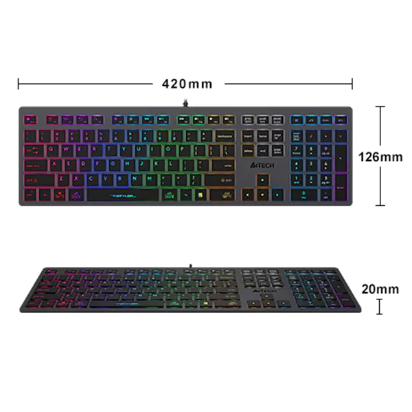 ابعاد کیبورد باسیم ای فورتک مدل a4tech fx-60