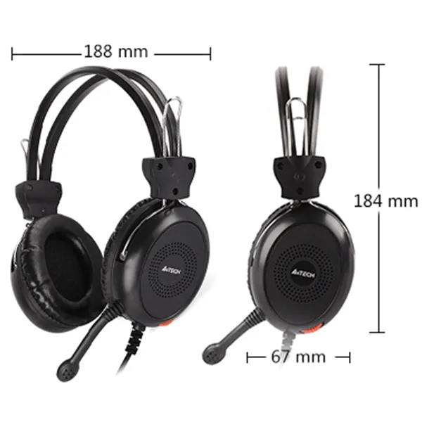 ابعاد هدست ای فورتک مدل a4tech hs-30i