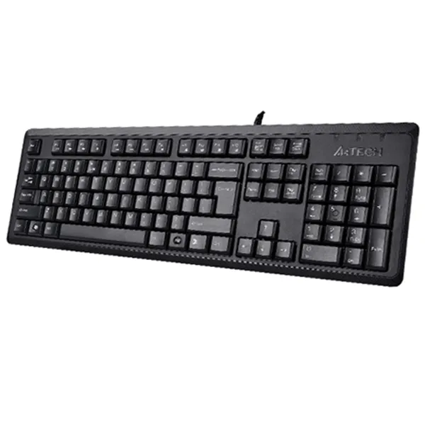 نمای از کنار کیبورد باسیم ای فورتک مدل a4tech kr-92