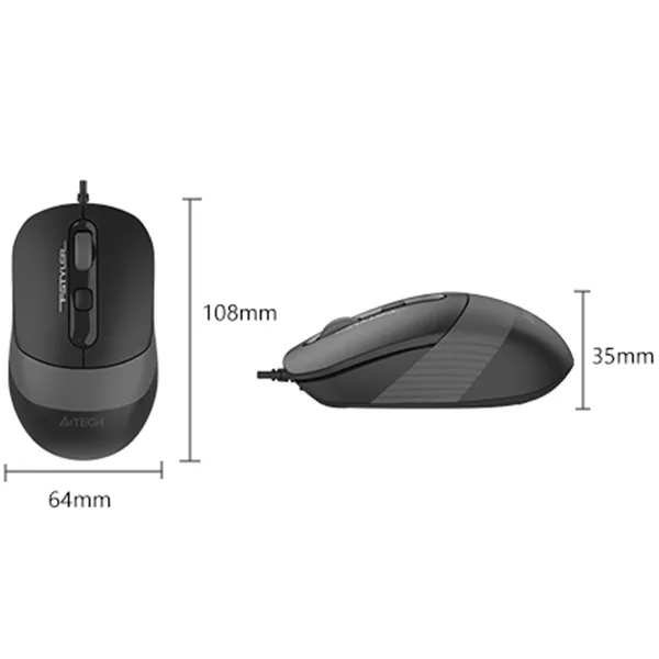 ابعاد ماوس باسیم ای فورتک مدل a4tech fm10t